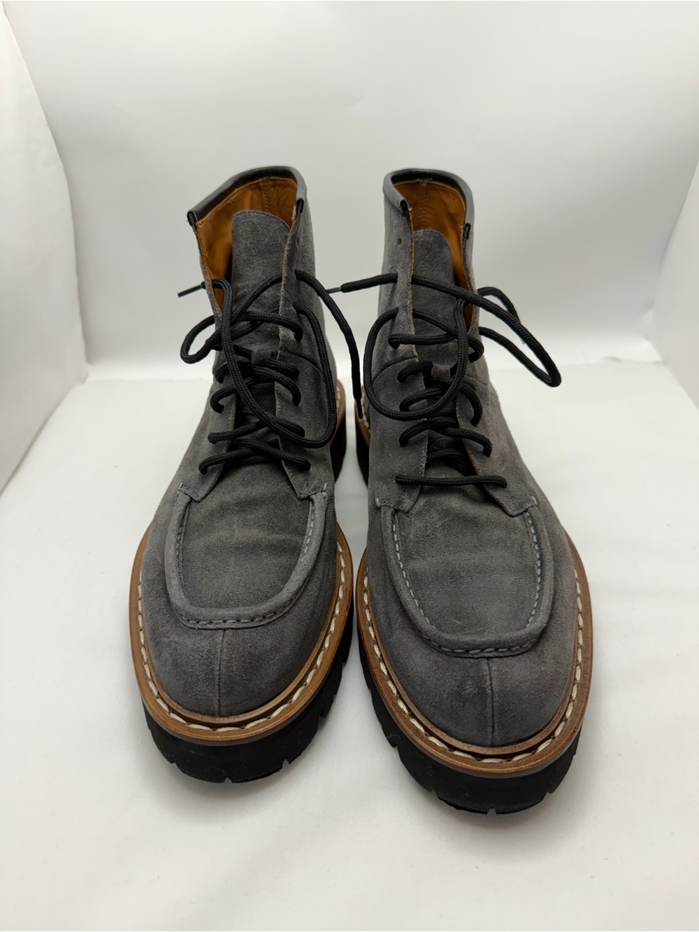 Bally Gray Suede Lace-Up Men's Boots